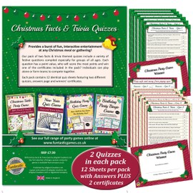Funtastic CHRISTMAS QUIZ GAMES: FACTS & TRIVIA PARTY GAME for Family, Office & Xmas parties