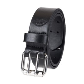 Dickies Boys' Leather Double Prong Belt, Black, X-Small (18-20)