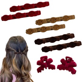 PASDUCHAS 8 PCS Braided Hair Clips, Duck Billed Decorative Hair Bands for Women, Nonslip Barrettes