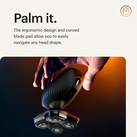 MANSCAPED® The Dome Shaver™ Plus Men’s Head Shaver – Four Double-Track Rotary Blades with SkinSafe® & FlexAdjust Technology, Waterproof, USB-C Charging, Magnetic Detachable Blade Pad, Travel Lock
