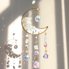 Suncatcher Crystal Window, Moon Crystal Pendant Decoration, Hanging Window Decoration, Crystal Suncatcher, Rainbow Suncatcher Crystal, Rainbow Crystal Pendant, Home Garden Decoration