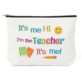 Teacher Appreciation Gifts - End of Year Teacher Gifts Travel Makeup Bag Cosmetic Bag Makeup Pouch Back to School Thank You Christmas Teachers Day Birthday Valentine's Day Gift for Teachers Women