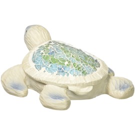 StealStreet Length Crushed Glass Sea Turtle Sculpture, 5"
