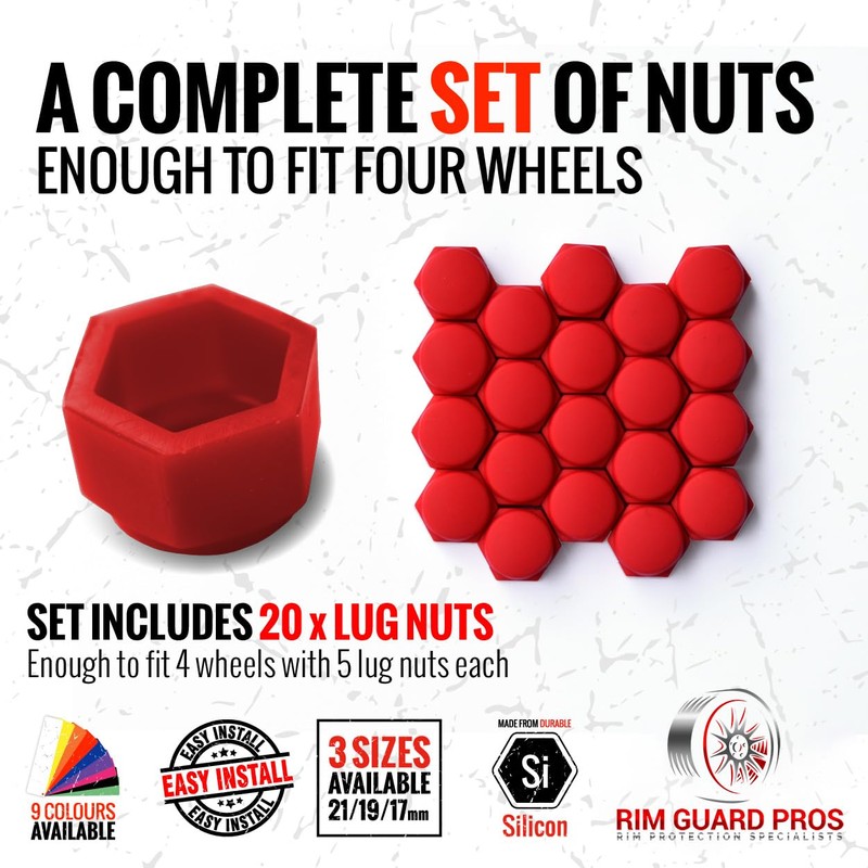 RimSavers Silicon Lug Nut Covers White 17mm | Flexible &