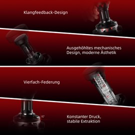 MHW-3BOMBER YU Impact Coffee Tamper 58 mm, Constant Pressure Tamper with Sound Feedback, Built-in 4 Spring-Loaded, 58 mm Coffee Tamper, Barista Accessories Espresso Accessories, Model: T5862-OS