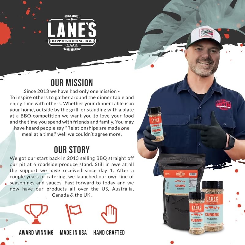 Lane's Cubano Cuban Seasoning Rub, All-Natural Cuban Spice Blend, Perfectly