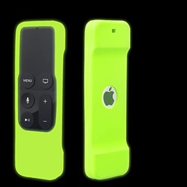 [Nightglow Green] Case for Apple TV 4K / 4th Gen Remote, Akwox Light Weight [Anti Slip] Shock Proof Silicone Cover [Lanyard Included] -not for New Apple 4k TV Series 6th Gen 2021