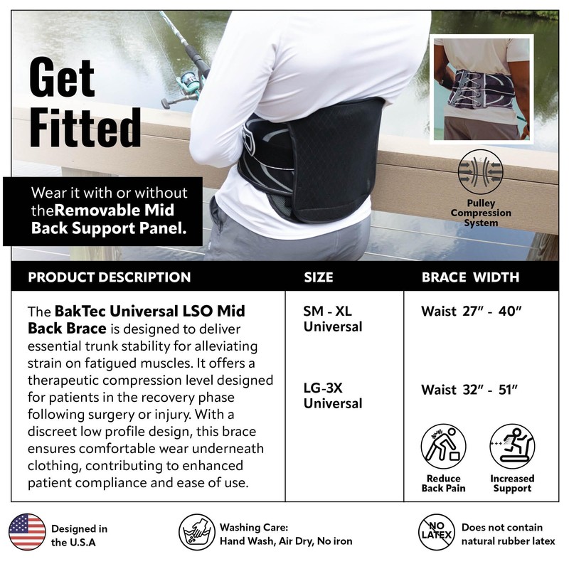 Braceapedia BakTec Universal LSO Mid Back Brace, For Lower Back