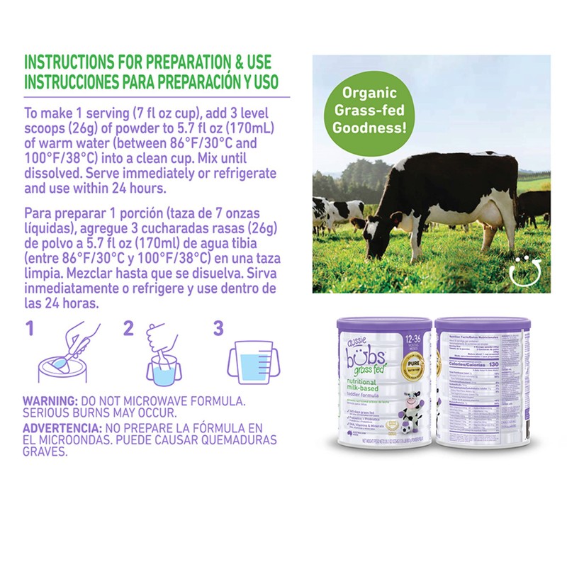 Aussie Bubs Grass Fed Nutritional Milk-Based Toddler Formula, For Kids