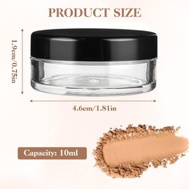 SLYB 2 Pcs 10ml/0.34oz Loose Powder Containers, Refillable Portable Makeup Powder Container, No Leak Travel Empty Case with Rotating Sifter and Lid