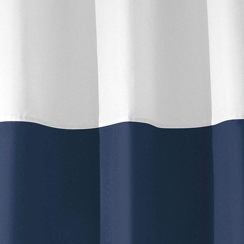 mDesign Shower Curtain with Striped Pattern - Bathroom Accessories with