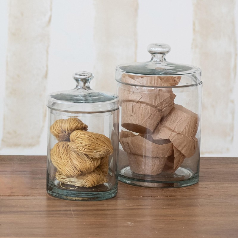 Creative Co-Op, Clear Classic Glass Jar with Lid, 7 Cup