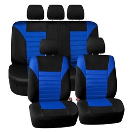 FH Group FB068PURPLE115 - Funda de Asiento de Coche Universal púrpura (Compatible con Malla de Aire de diseño en 3D Premium y Banco Trasero Dividido), Azul