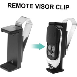 iplusmile 2 Piezas Clip para Visera Auto, Soporte Ajustable para Control Remoto de Puerta de Garaje, ABS y Acero Inoxidable, Instalación Sin Herramientas, Fijación Segura para Parasol de Coche