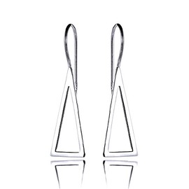 Sterling Silver Triangular Drop Earrings