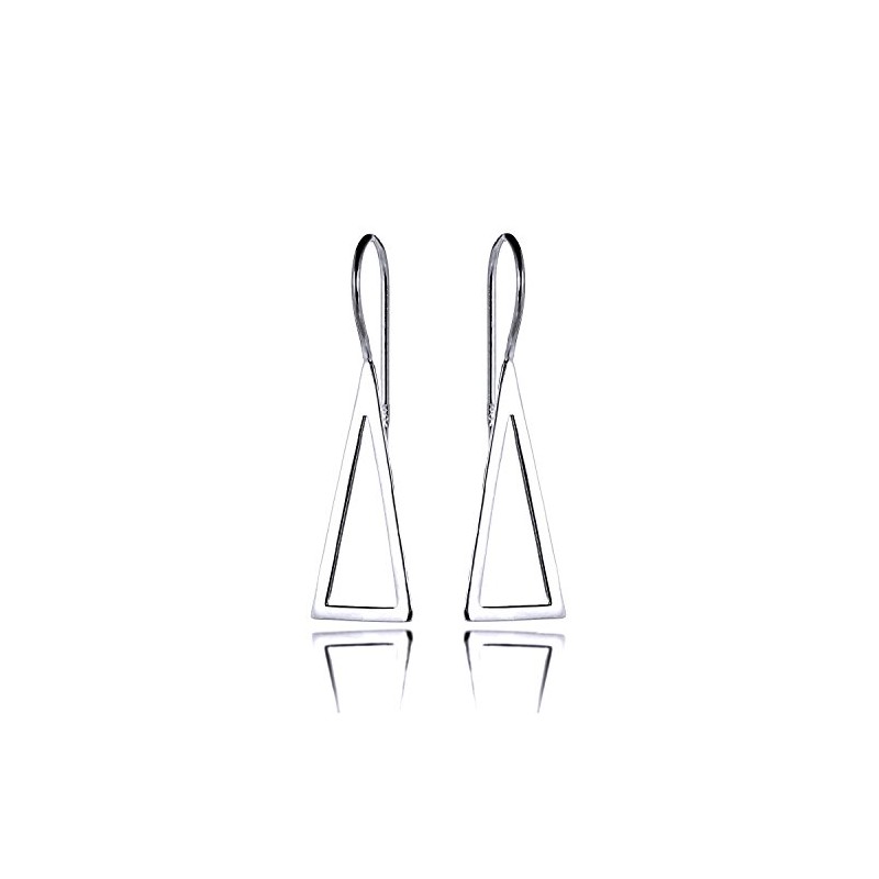 Sterling Silver Triangular Drop Earrings