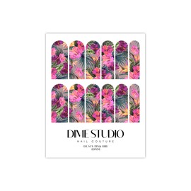 DXH NAIL CO Mauve Floral Tropical Hibiscus Nail Decals Water Transfer Nail Wraps Summer Vacation Nail Art Manicure Accessories (40MM Medium)