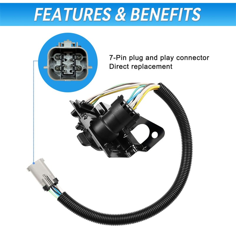 4 & 7 Pin Trailer Tow Wiring Harness Connector 2C3Z-13A576-DA