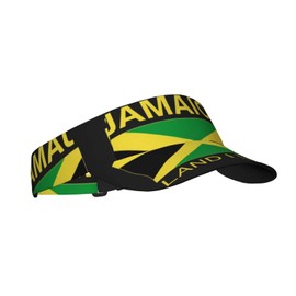Cute Jamaica Flag Sports Sun Visor Hats Wide Brim Summer Baseball Cap Adjustable Jamaican Sun Caps for Men Women