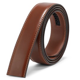 JASGOOD Men's Leather Ratchet Belt Strap without Buckle, Replacement Leather Belt Strap 35mm/1.38'', Fit 40mm/1.57'' buckle