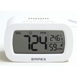 EMPEX CO2 Monitor (with Temperature and Hygrometer) CO2 Concentration Detection Method - NDIR System, White, 1.9 x 3.4 x 1.9 inches (4.9 x 8.6 x 4.8 cm)