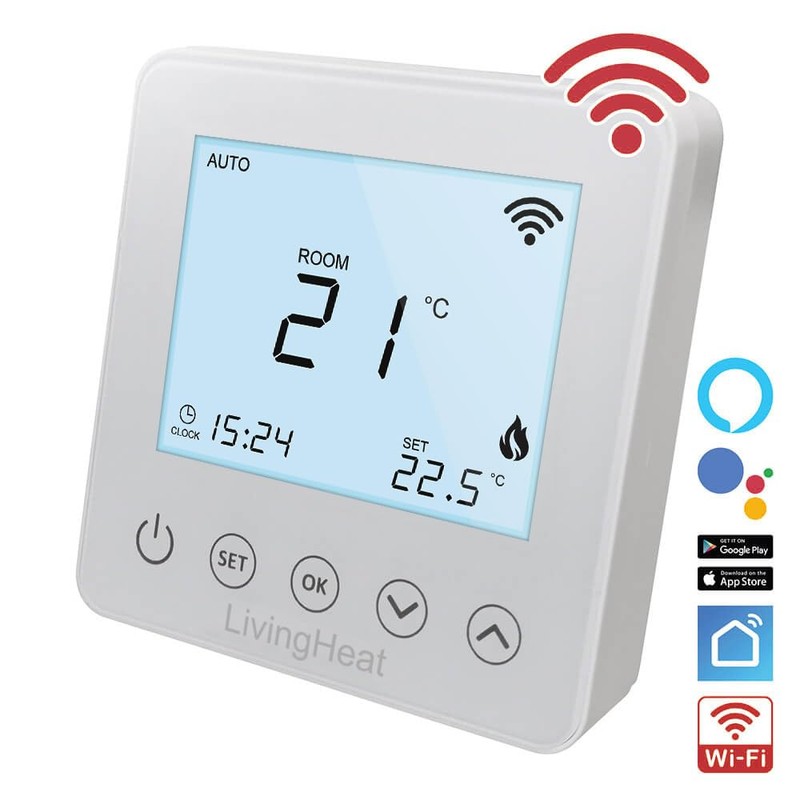 Wi5 Smart Wi-Fi Electric Underfloor Heating Thermostat in WHITE -