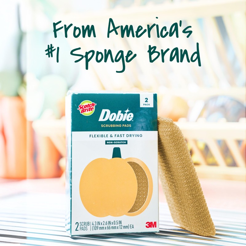 Scotch-Brite Harvest Dobie Scrubbing Pads, Non-Scratch Kitchen Sponge for Cleaning