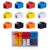 GeeekPi Cat6 RJ45 Keystone Jack Insert, 12-Pack Multi-Colour Set, Gold-Plated