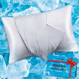 SUPA MODERN Cooling Pillow Cases for Hot Sleepers Pillow Cover Standard Size set of 1, Cool Pillow Cases Envelope Closure,Ultra Soft& Silky Smooth for Hair&Skin Care, Gifts for Women Men, Grey 20x26in