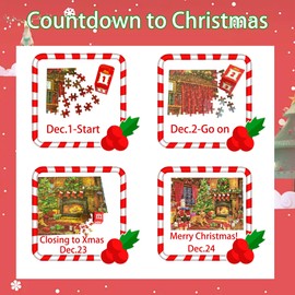 Puzzle Advent Calendar 2024 for Christmas, 1008PCS Holiday Advent Puzzles Calendar, 24 Days Countdown Advent Jigsaw Puzzle for Adults, Santa Puzzles Christmas Wall Decoration (27.56 x 19.68 Inch)