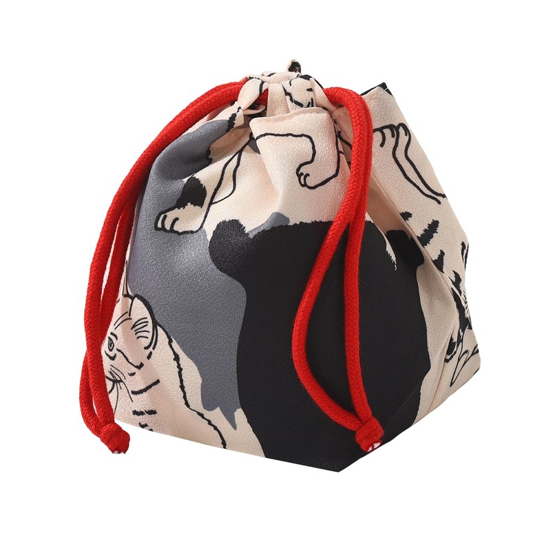 Japanese Drawstring Bag Kimono Handbag Blossom Sakura Bag Vintage Jewelry