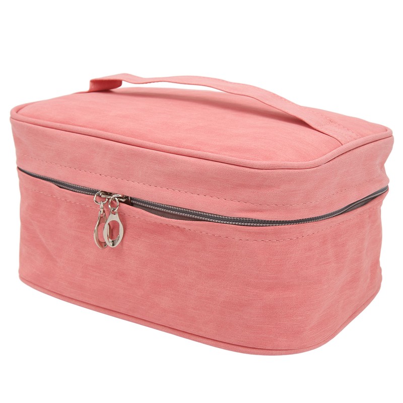PU Leather Portable Makeup Bag Travel Handheld Detachable Waterproof Toiletry