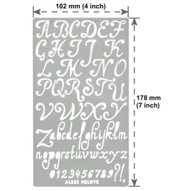 Aleks Melnyk #34 Pyrography Stencils, Wood Burning kit 3 PCS Templates, Metal Letters Stencil for Engraving Wood and Patterns, Alphabet and Number, Lettering, Letting, Stainless Steel Journal Stencils