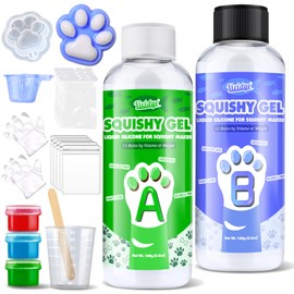 Liquid Silicone for Taba Squishy Kit, 7oz Fast Cure Squishy Gel 1:1 AB Ratio Mixed, Super Soft Silicone Rubber for Squishy Maker, Cat Paw Casting, DIY Decompression Gift Perfect for Beginners