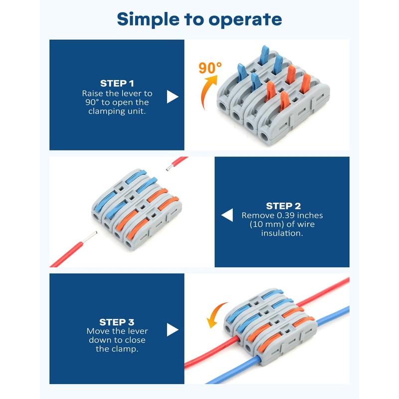 20 PCS Eugiichr Lever Wire Connectors - Quick Connect Professional