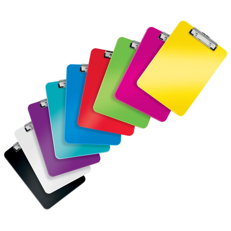 Leitz WOW A4 Clipboard, Premium Hard Plastic Clipboard, 80 Sheet
