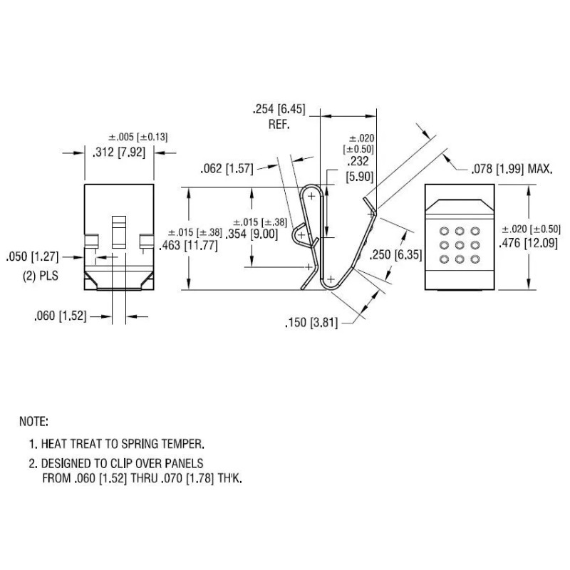 Keystone 209 Cell Leaf Spring Battery contact A AA CR2