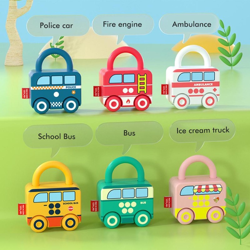6PCS Unlocking Toys and Matching Keys Toy Preschool Learning Toys