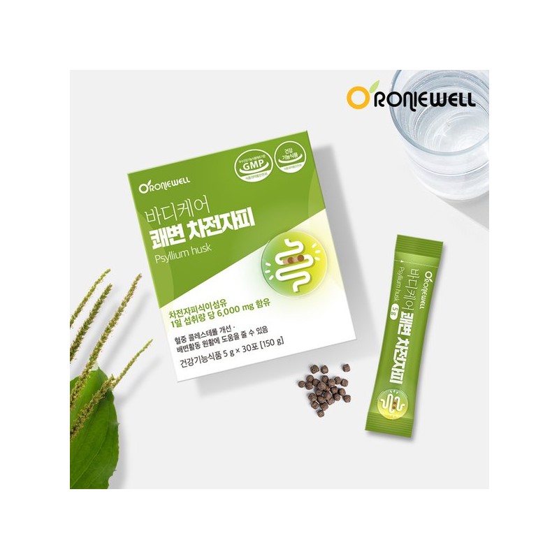 Roniwell [로니웰] 바디케어 쾌변 차전자피 식이섬유 30포 x 2개 (총