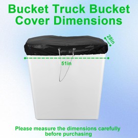 Bucket Truck Cover, Heavy Duty 600D Oxford Cloth Waterproof Folding Bucket Truck Cover The Added Elastic Safety Leash D-Ring Hook Universal Cover for 1-2 Man Bucket Trucks (Black, 28“x51”)