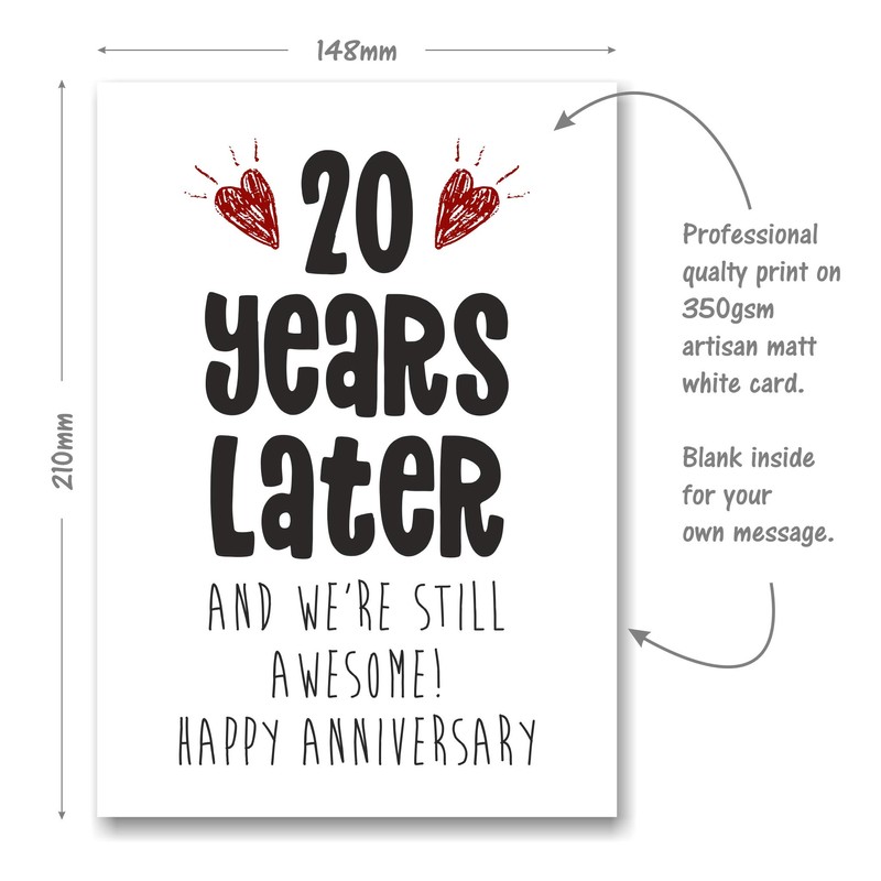 20th Anniversary Card - 20 Years Later and Still Awesome