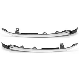 CarFixParts 2pc For Honda Accord 2018-2020 Front Bumper Grille Chrome Molding Headlight Trim