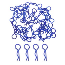 sourcing map 40pcs 30-Degree Angle RC Body Clips Bent Springy R Pins 20x1.0x7.3mm for All 1/8 1/10 1/12 Scale Model RC Car Crawler Truck,Shell Replacement Parts(Blue)