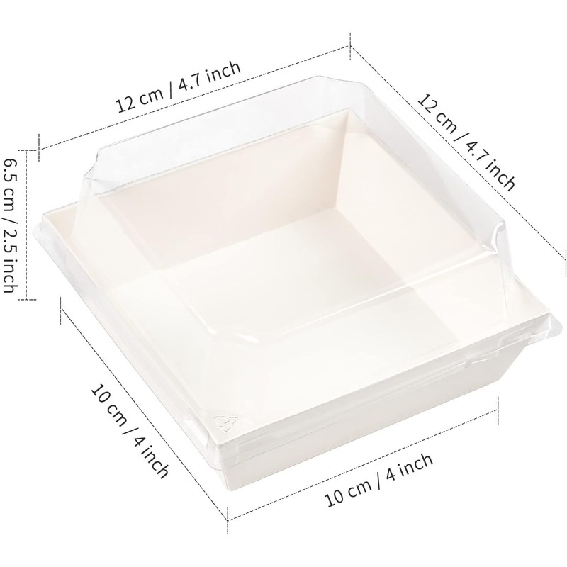 Kucoele 50 Pack Small Charcuterie Boxes with Clear Lids, 4