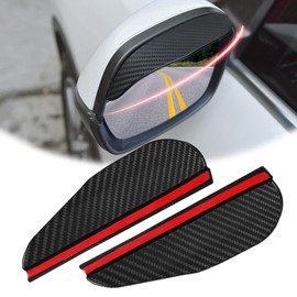 2 Pcs Carbon Fiber Car Side Mirror Rain Eyebrow Guard, Car Rearview Mirror Rain Brow, Waterproof Rearview Mirror Smoke Cover, For SUV, Truck, Car, Vehicle, GM Rear View Mirror Accessories