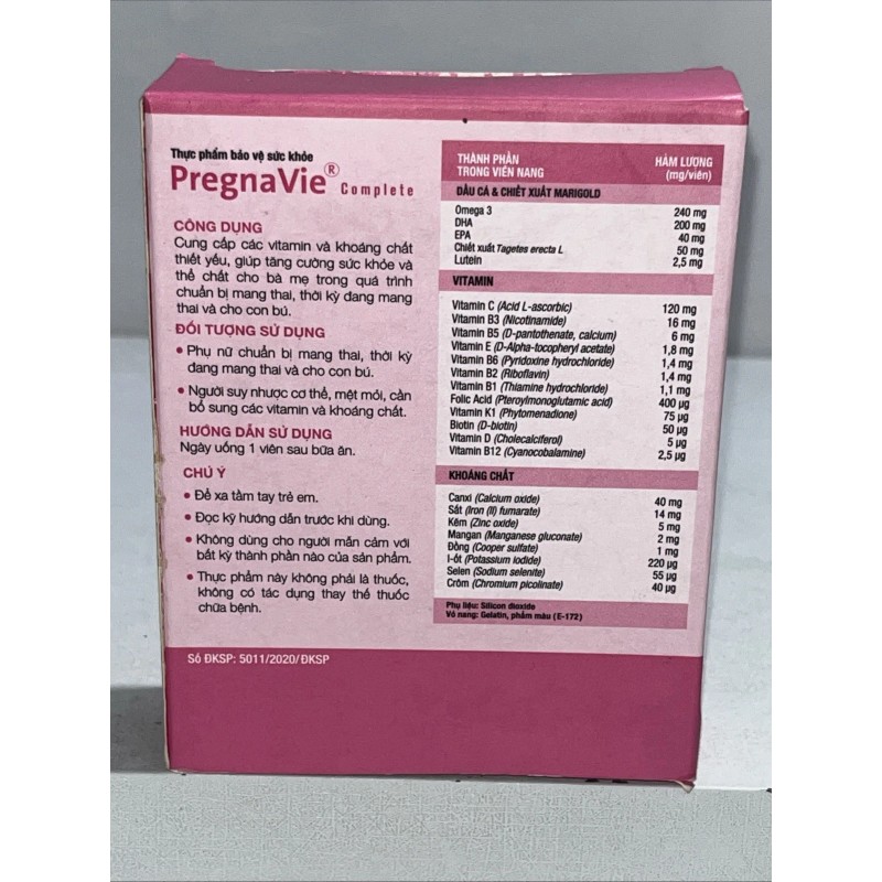 Vitamins New Aora Pregnavie Complete Prenatal Vitamins With Lutein +