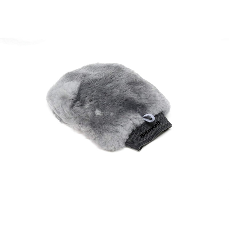 Barnwell Deep Pile Lambs Wool Grey Wash Mitt with Bug
