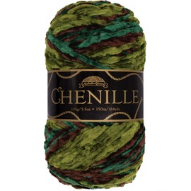 JubileeYarn Chenille Yarn - 100g/Skein Worsted Weight - Camelot - Variegated Multicolor Velvet - 1 Skein