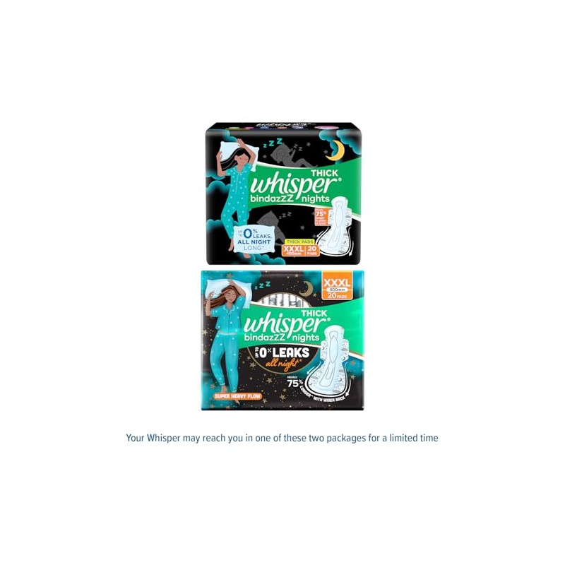 Whisper Ultra Night - Almohadillas sanitarias para mujer, XXXL 20