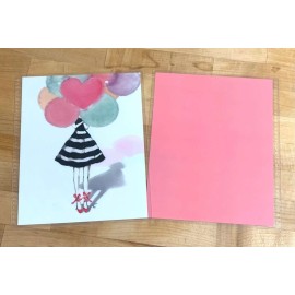 Handmade Stripe Skirt & Balloons Front/Back Cover Set for use w/ Erin Condren Planner